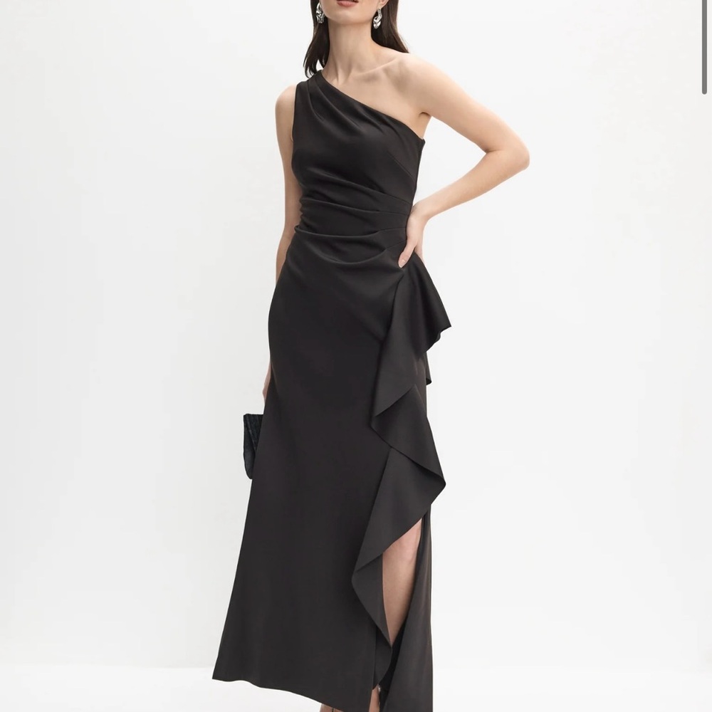 Xscape Black One-Shoulder Gown